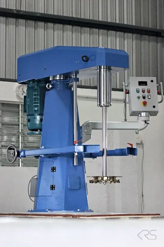 KRS DISPERMAHLTECHNIK High Speed Dissolver with control panel in the KRS facility