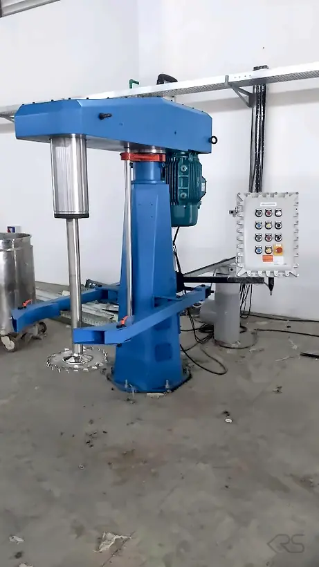 KRS DISPERMAHLTECHNIK High Speed Dissolver installed on site with its control panel