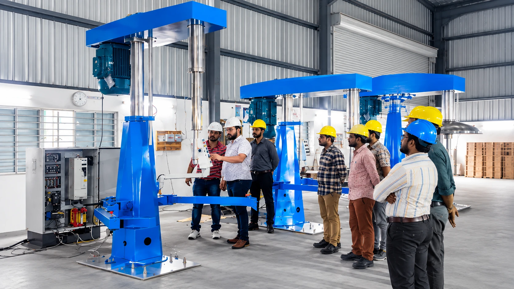 KRS DISPERMAHLTECHNIK team at High Speed Dispersers in the KRS workshop