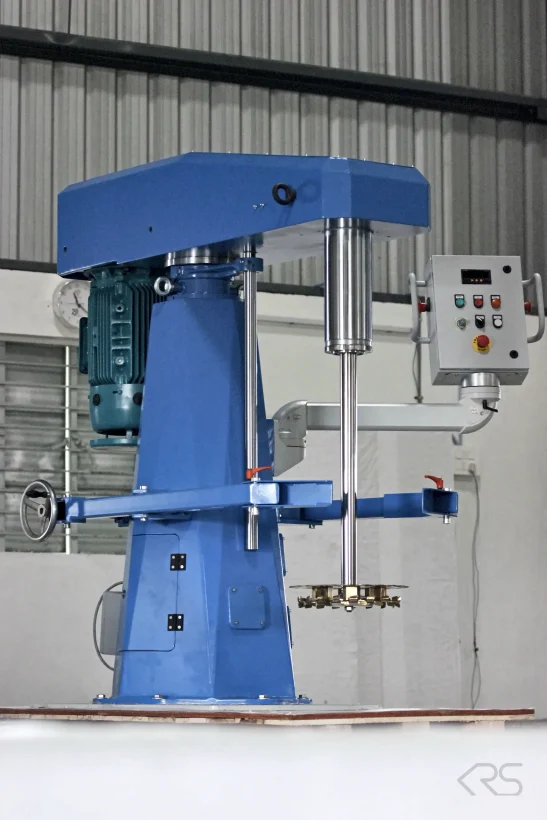 KRS DISPERMAHLTECHNIK High Speed Disperser with control panel in the KRS facility